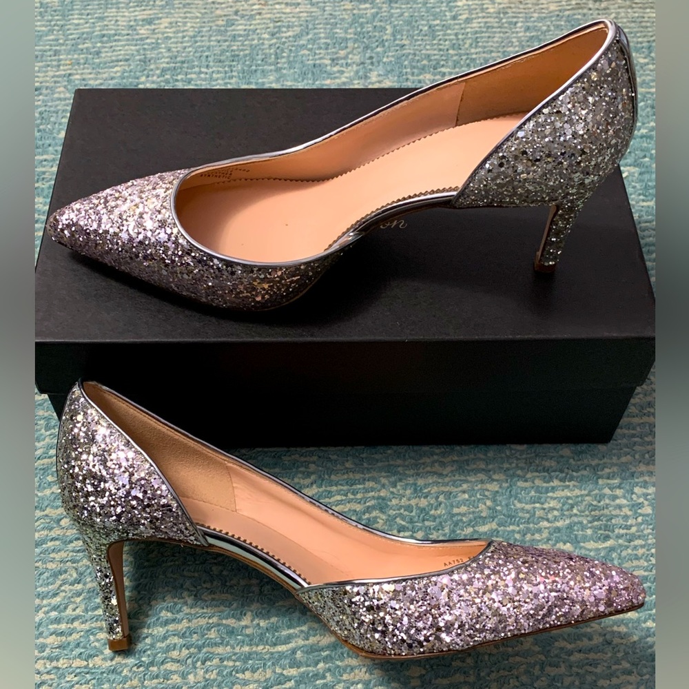 New J.Crew Colette D'orsay pump in ombre glitter (lilac silver) size 9 (39 1/2)